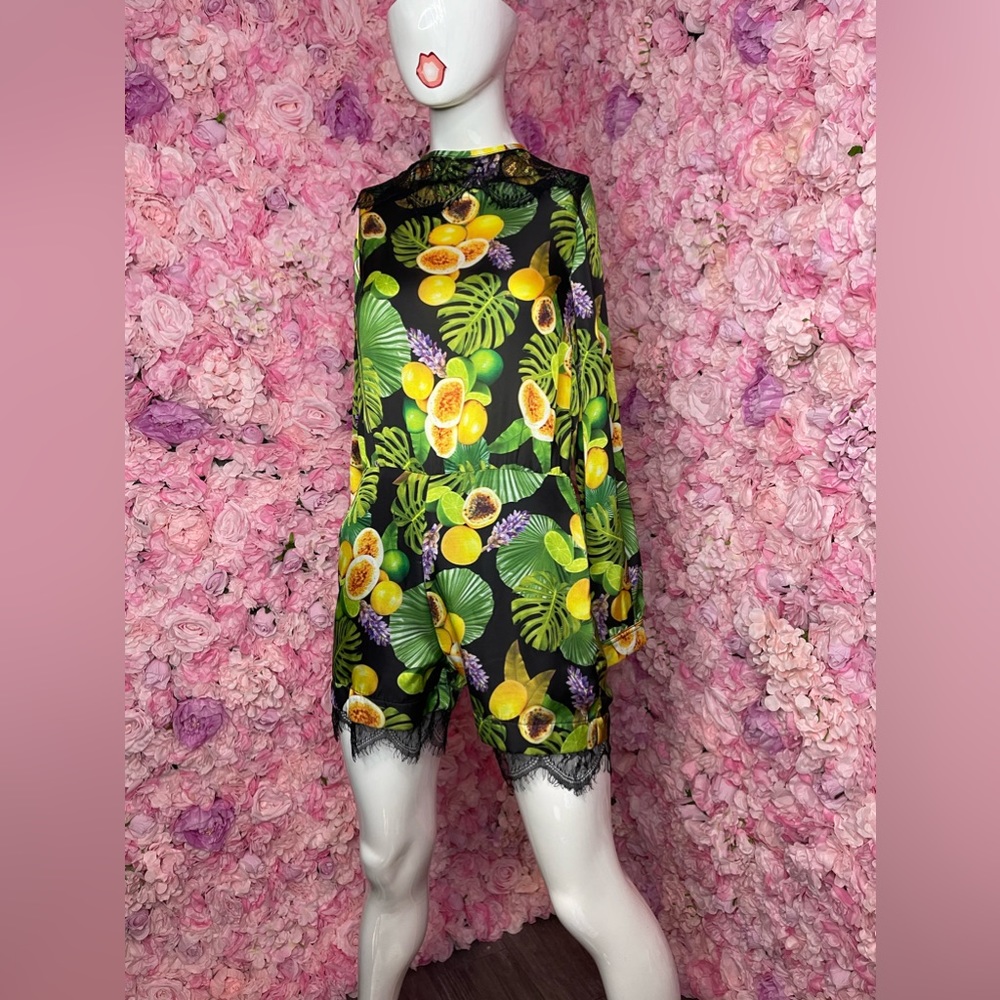 Lorane Iorane passion fruit maracuya print romper jumpsuit xs